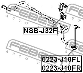 Front stabilizer bush Febest NSB-J32F