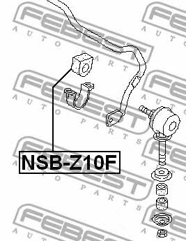 Front anti roll bar bush Febest NSB-Z10F