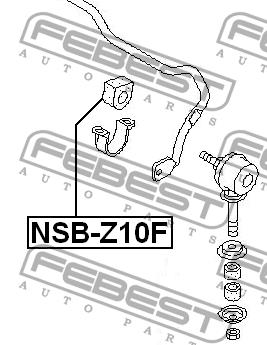 Febest Front anti roll bar bush – price 16 PLN