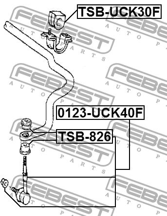 Front anti roll bar bush Febest TSB-UCK30F