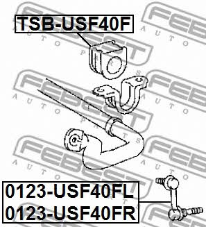 Front stabilizer bush Febest TSB-USF40F