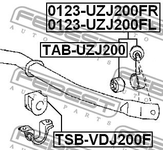 Front stabilizer bush Febest TSB-VDJ200F