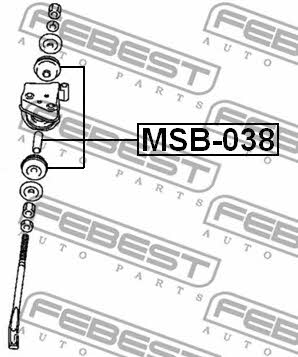 Febest Silent block, front trailing arm – price 37 PLN