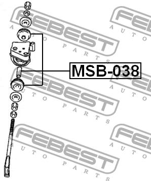 Silent block, front trailing arm Febest MSB-038