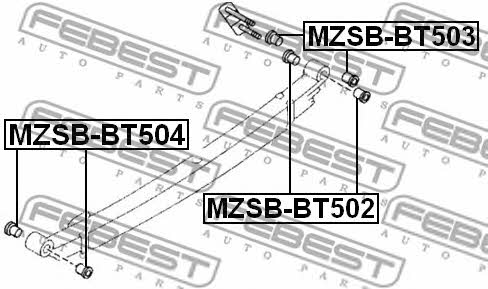 Spring Earring Bushing Febest MZSB-BT503