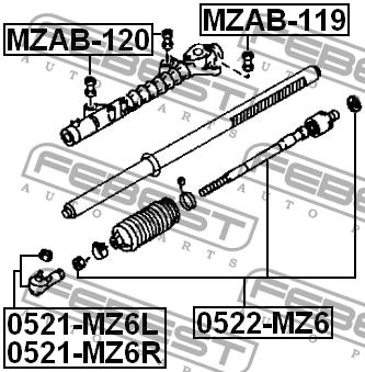 Febest Steering rack bush – price 18 PLN