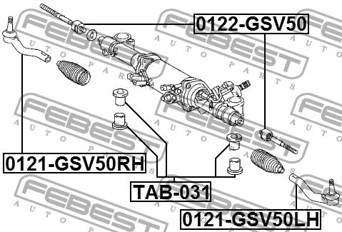 Febest Steering rack bush – price 37 PLN