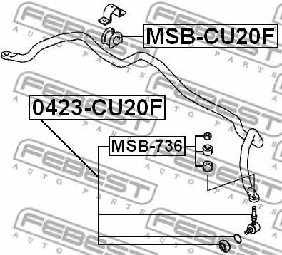 Febest Front anti roll bar bush – price 14 PLN