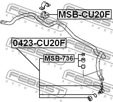 Front anti roll bar bush Febest MSB-CU20F
