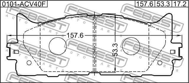 Febest 0101-ACV40F Brake Pad Set, disc brake 0101ACV40F