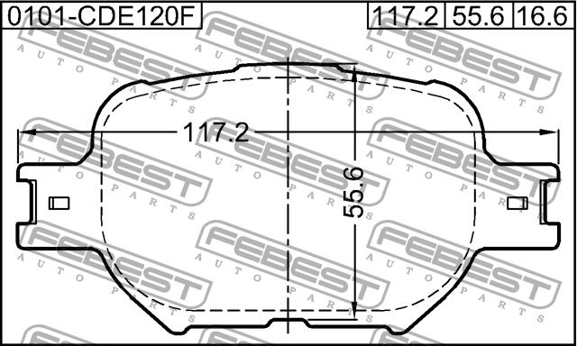 Febest 0101-CDE120F Brake Pad Set, disc brake 0101CDE120F