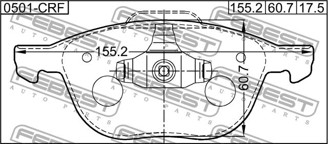 Febest 0501-CRF Brake Pad Set, disc brake 0501CRF