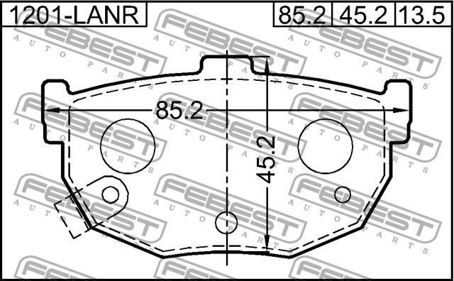 Febest 1201-LANR Brake Pad Set, disc brake 1201LANR