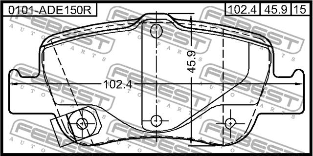 Febest 0101-ADE150R Brake Pad Set, disc brake 0101ADE150R