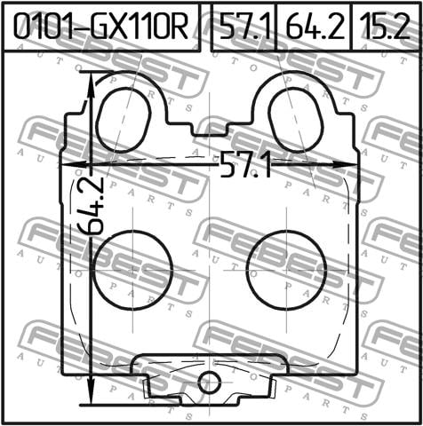 Febest 0101-GX110R Brake Pad Set, disc brake 0101GX110R