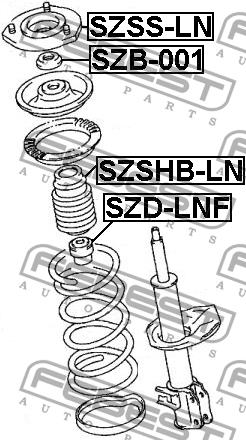 Front shock absorber boot Febest SZSHB-LN