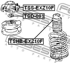 Bellow and bump for 1 shock absorber Febest TSHB-EXZ10F