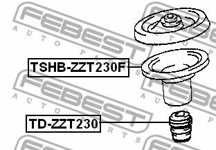 Front shock absorber boot Febest TSHB-ZZT230F
