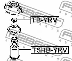 Bellow and bump for 1 shock absorber Febest TSHB-YRV