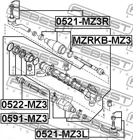 Febest Steering rack boot – price [object Object] PLN