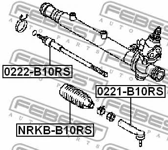Steering rack boot Febest NRKB-B10RS