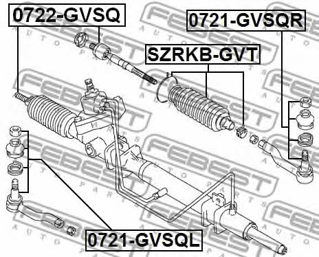 Steering rack boot Febest SZRKB-GVT
