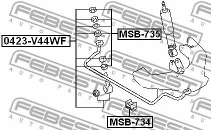 Rod&#x2F;Strut, stabiliser Febest MSB-735