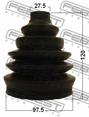 CV joint boot outer Febest 2717P-XC90F2