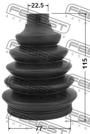 CV joint boot outer Febest 0217P-N16