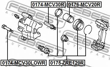 Repair Kit, brake caliper Febest 0175-ZRE120R