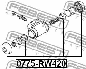 Repair kit for brake cylinder Febest 0775-RW420