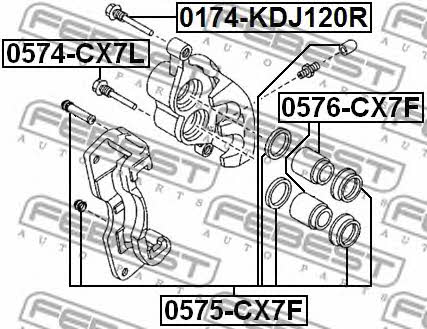 Brake caliper repair kit Febest 0575-CX7F