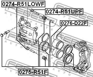 Brake caliper repair kit Febest 0275-R51F