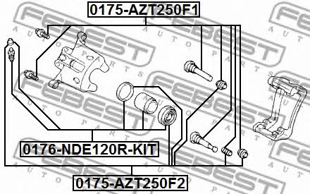 Brake caliper repair kit Febest 0175-AZT250F2