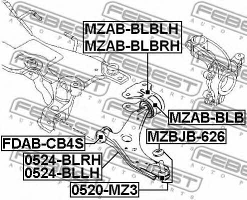 Suspension arm, front left Febest 0524-BLLH
