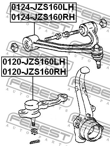 Suspension arm front upper right Febest 0124-JZS160RH