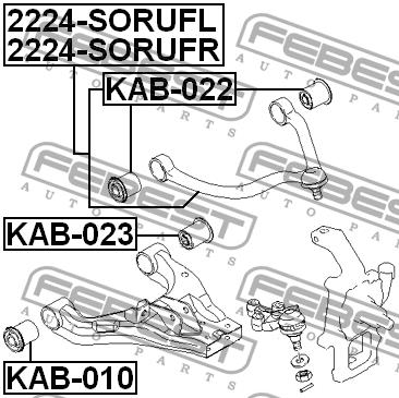 Suspension arm front upper right Febest 2224-SORUFR
