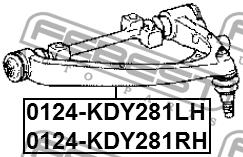 Suspension arm front upper right Febest 0124-KDY281RH