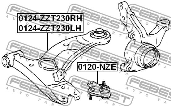 Febest Suspension arm, front left – price [object Object] PLN