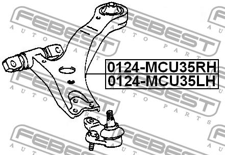 Suspension arm, front left Febest 0124-MCU35LH