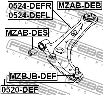 Febest Suspension arm front right – price 207 PLN
