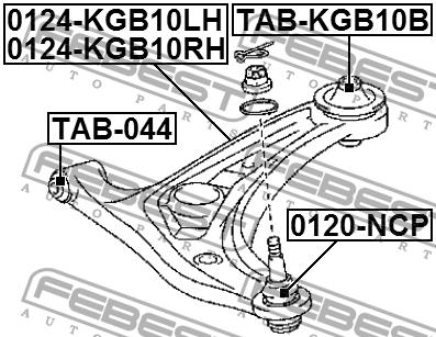 Febest Suspension arm front right – price 331 PLN