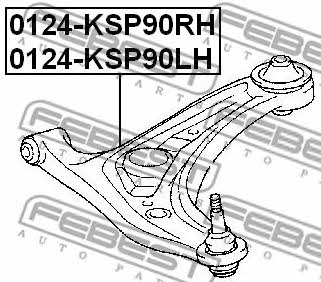 Suspension arm front right Febest 0124-KSP90RH