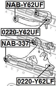 Febest Silent block front upper arm – price [object Object] PLN