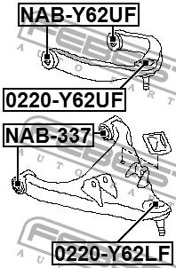 Silent block front upper arm Febest NAB-Y62UF
