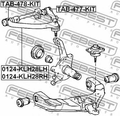 Silent block Febest TAB-478-KIT
