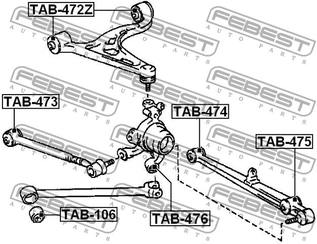 Silent block rear upper arm Febest TAB-472Z