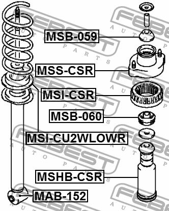Silent block rear shock absorber Febest MAB-152