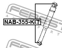 Silent block rear shock absorber kit Febest NAB-355-KIT