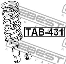 Silent block rear shock absorber Febest TAB-431